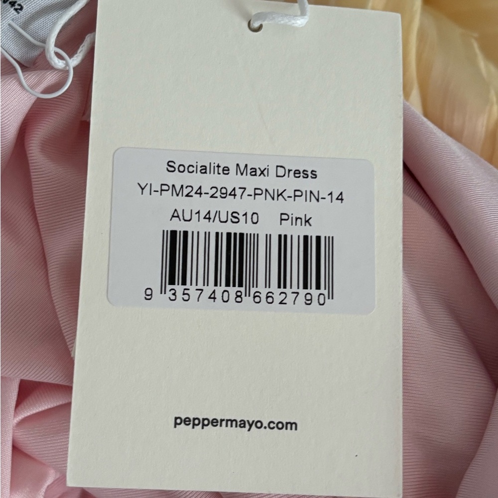Peppermayo Pink Asymmetrical Ruched Gown - Picture 2 of 4
